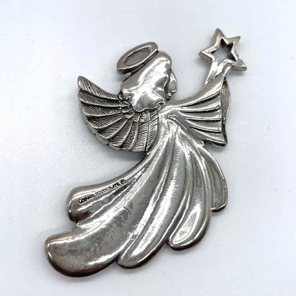 Vtg Gorham Silver Plated Angel Christmas Ornament in original box